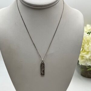 Kit Heath KH-02 Vintage Sterling Silver Twin-Leaf Pendant with 16" Box Chain 925